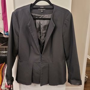 Black peplum suit jacket